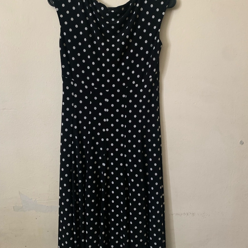American Living Black and White Polka Dot Dress